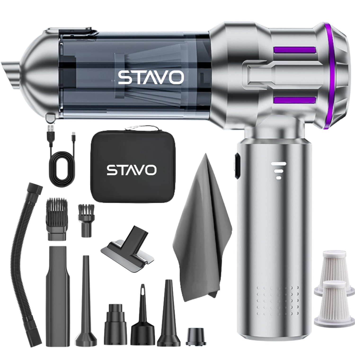 Aspirator auto AirPro4 Argintiu/Mov