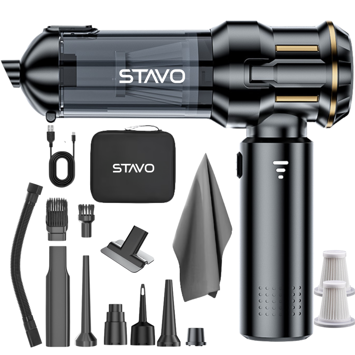 Aspirator auto AirPro4 Negru/Auriu