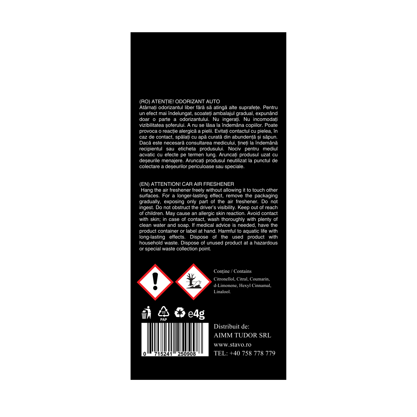 Odorizant auto  COCO VANILLA